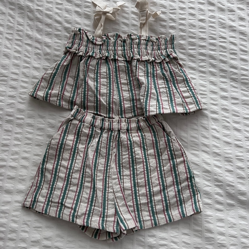 Zara Ruffle Top and shorts